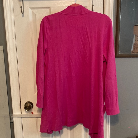 Isaac Mizrahi Fuchsia Open Front Cardigan Size M - Picture 2 of 4